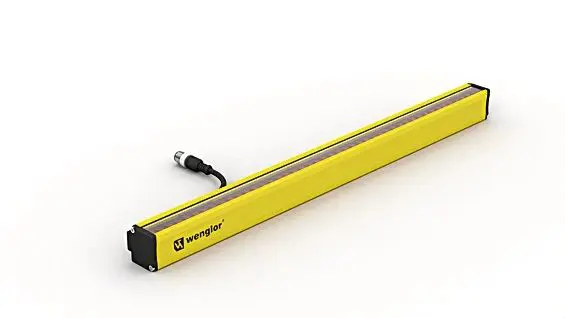 A yellow light with a black line on it