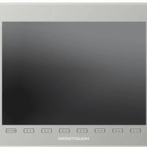 A large screen monitor with black and white background.