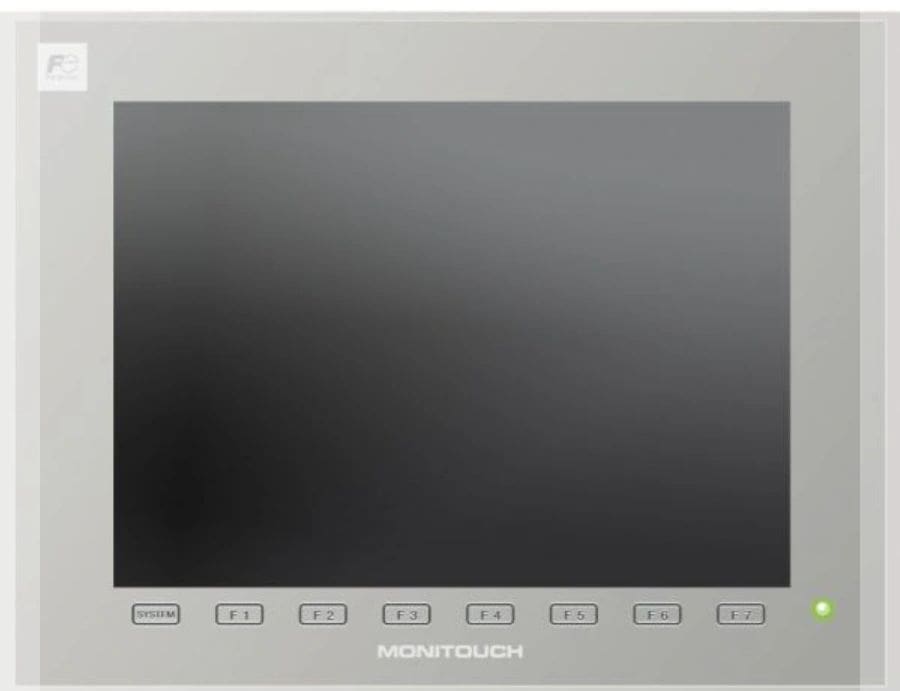 A large screen monitor with black and white background.