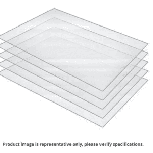 A stack of four clear trays with no background.