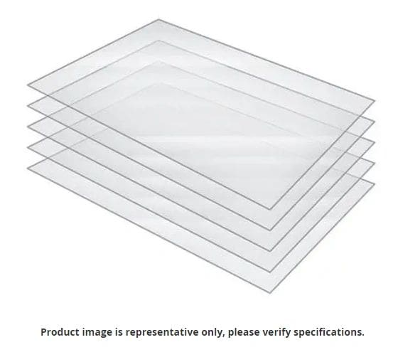 A stack of four clear trays with no background.