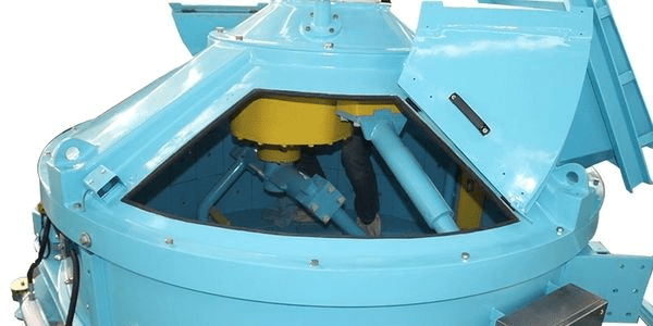 A blue boat with yellow seats and a yellow steering wheel.