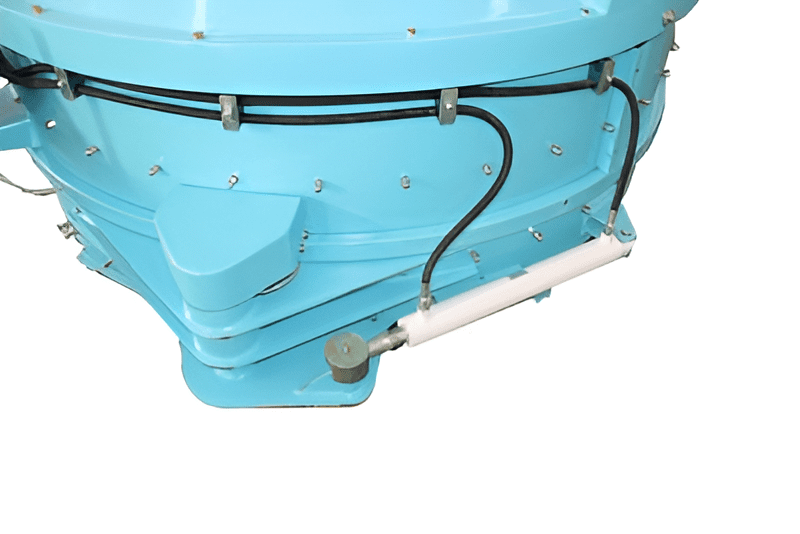 A blue tub with a white hose attached to it.